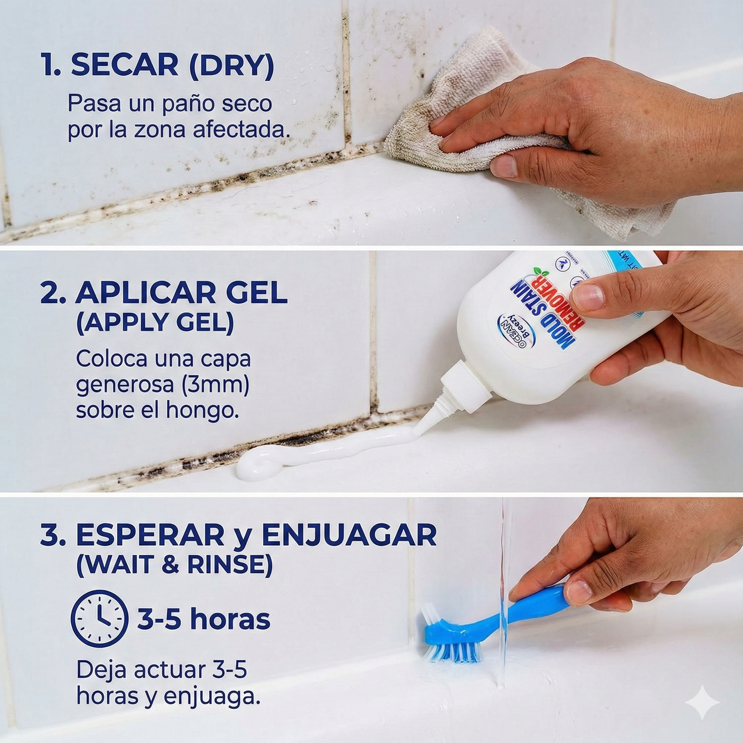 Gel Removedor de Hongos Multiuso + Cepillo Limpiador (GRATIS)