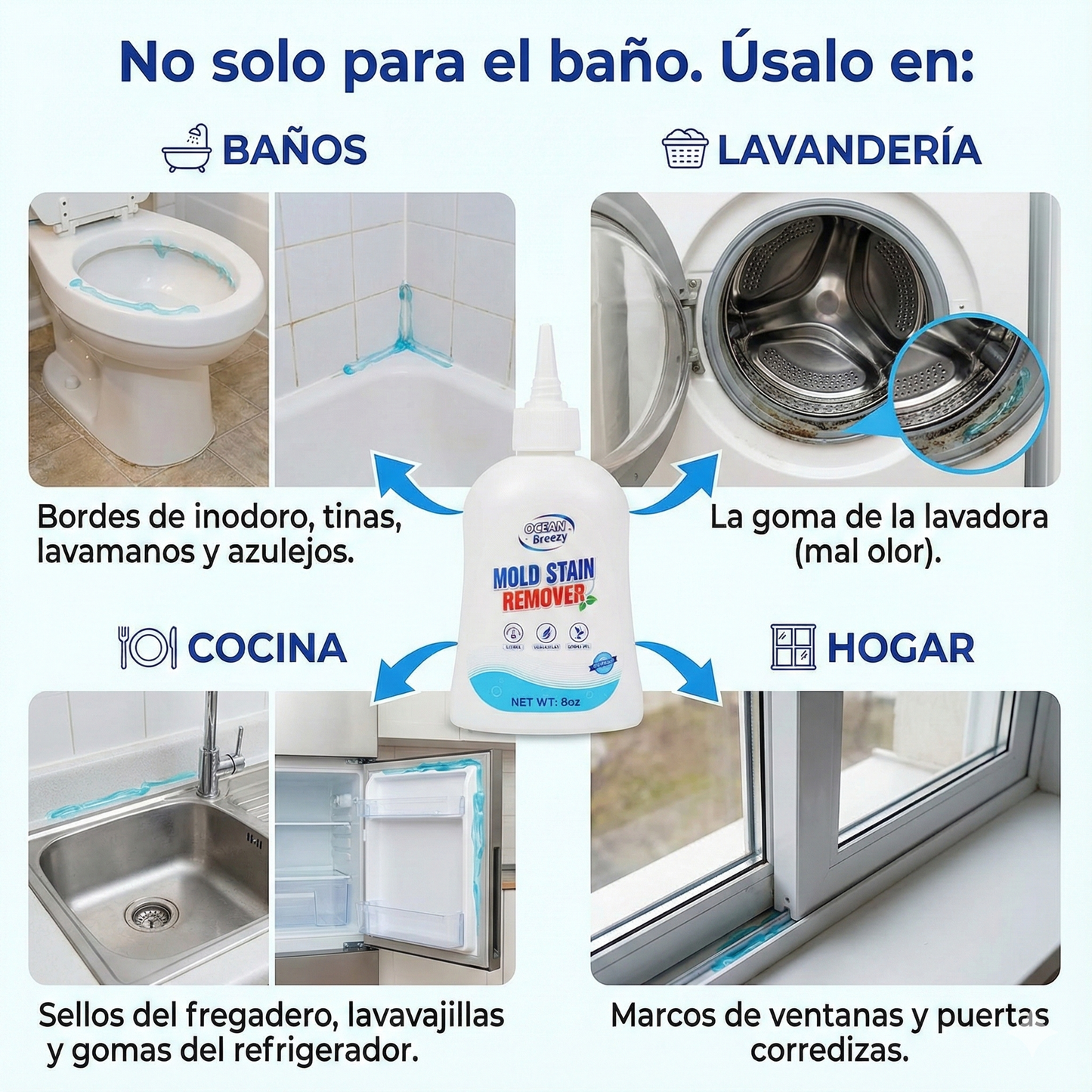 Gel Removedor de Hongos Multiuso + Cepillo Limpiador (GRATIS)